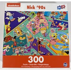 Nickelodeon Nick 90s Jigsaw Puzzle Kids 300pc Multi Retro Cartoon Collage 11230
